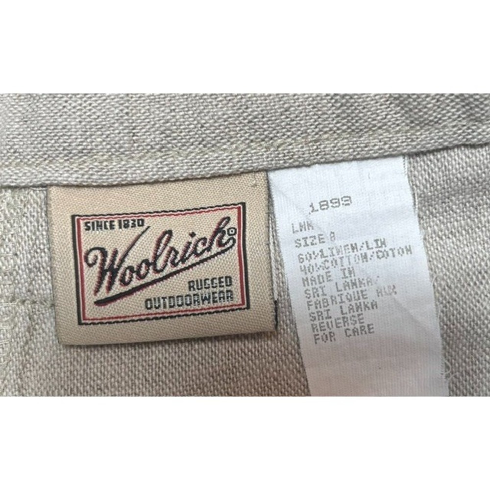 VTG Woolrich Women's Sz 8 Measure 23in Pleated Linen High Rise Shorts Tan- 2176 - Picture 3 of 7